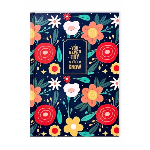 15x21 Sert Kapaklı Çiçekli Tasarım Defter