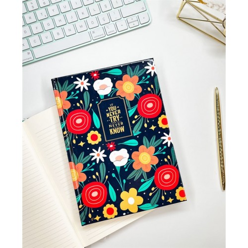 15x21 Sert Kapaklı Çiçekli Tasarım Defter