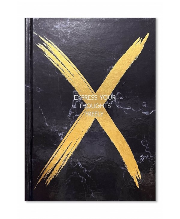 Black Marble Gold X Sert Kapaklı Tasarım Defter