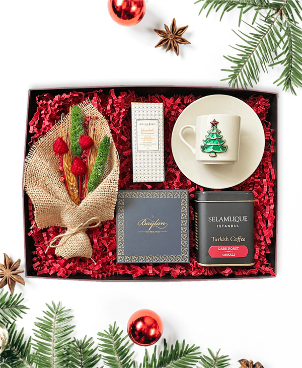 Çiçekli Yılbaşı Hediye Kutusu