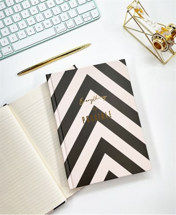Füme Şeritli Sert Kapaklı Defter