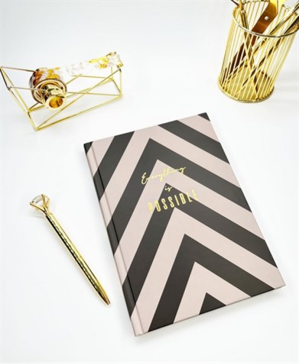 Füme Şeritli Sert Kapaklı Defter