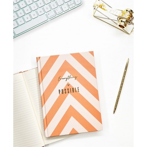 Pembe Şeritli Sert Kapaklı Defter