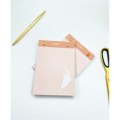 Pink Feather Notepad A6