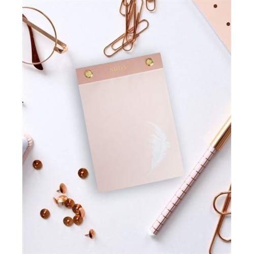 Pink Feather Notepad A6