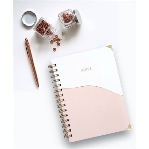 Wave Pink Spiralli Defter