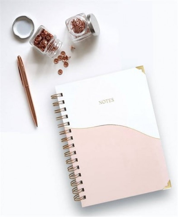 Wave Pink Spiralli Defter